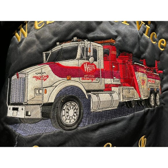 Vintage Game Sportswear Black Jacket Graphic Semi Truck Towing XL Long - Picture 11 of 13